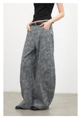 CHIC VEN New Women Jeans Loose Casual High Waist Wide Leg Denim Pants Paisley Female Trousers Spring Autumn 2026
