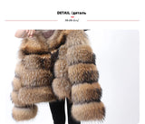 Luxury Women’s Real Raccoon & Fox Fur Jacket | Premium Winter Outerwear