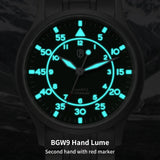 BERNY Titanium Watch For Men AR Coating Sapphire Fashion Wristwatch Luminous VH31 Ultra-thin Quartz Watch Waterproof 5ATM Watch