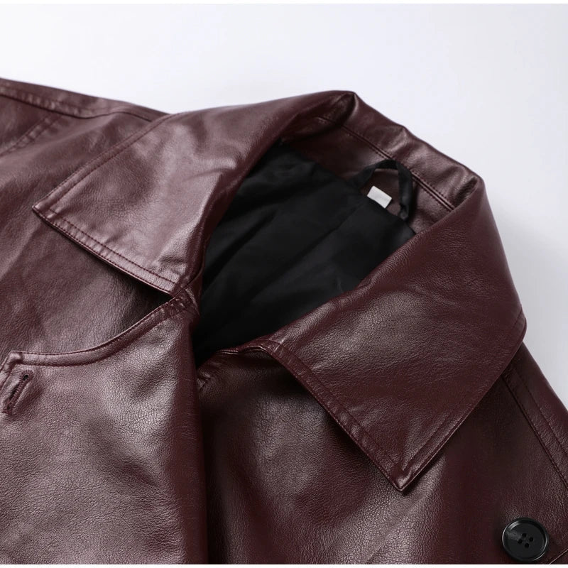 Chic Stand Collar Leather Jacket