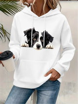 Women's Cat Print Hoodie – Cozy Casual Pullover