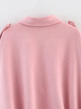 Women's Suede Bomber Jacket – Elegant Oversized Coat