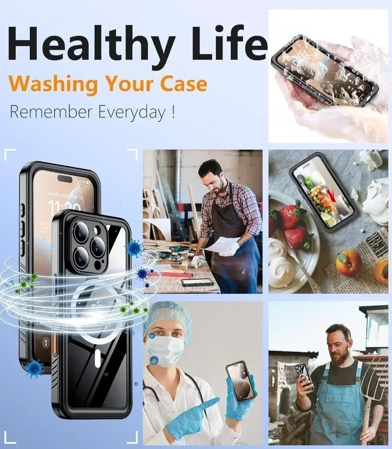 IP68 Waterproof Magnetic iPhone Case