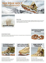 RAX Waterproof Hiking Shoes Men Winter Outdoor Sneakers for Men Snow Boots Plush Mountain Snowboots Outdoor Tourism Jogging Shoe