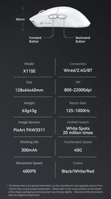 Attack Shark X11 & X11se Wireless Gaming Mouse,Bluetooth Tri-Mode Connection, PixArt PAW3311,Touch Magnetic Charging Base