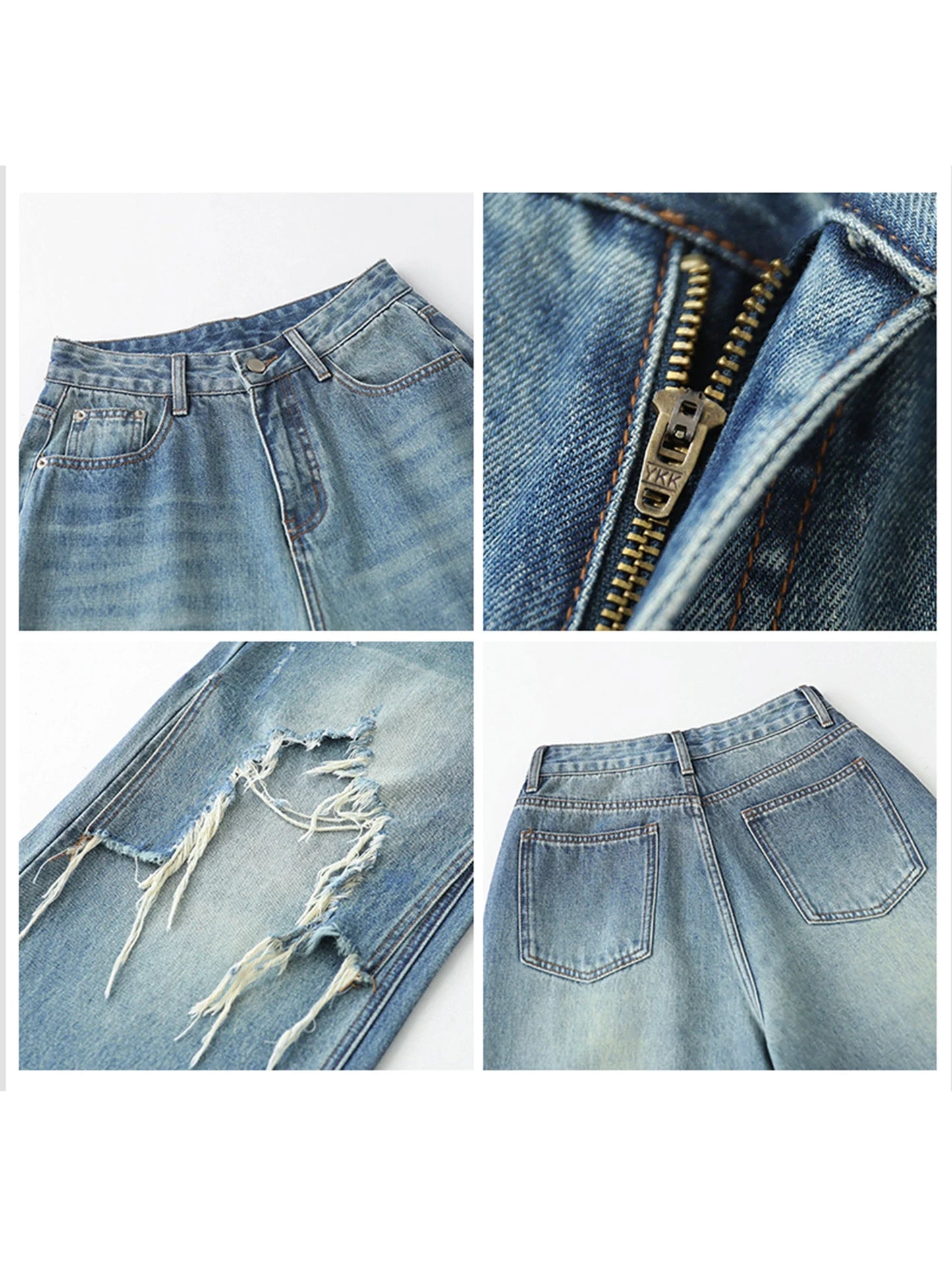 CHIC VEN Women Jeans Fashion Casual Loose High Waisted Wide Leg Denim Pants Streetwear Female Trousers Spring Autumn New 2026