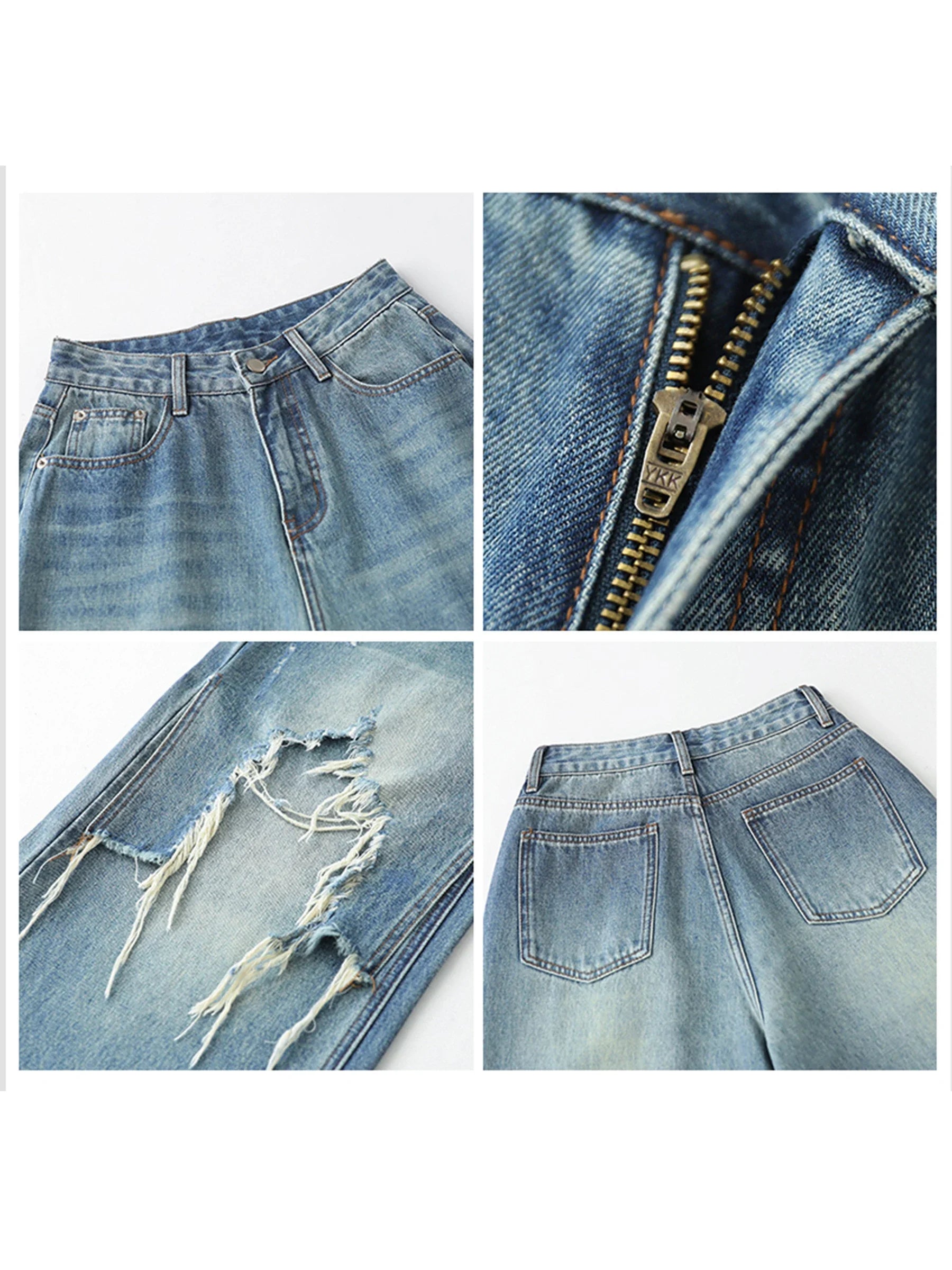 CHIC VEN Women Jeans Fashion Casual Loose High Waisted Wide Leg Denim Pants Streetwear Female Trousers Spring Autumn New 2026