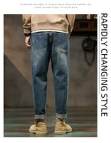 Men's Retro Loose Denim Harem Pants | Harajuku Style