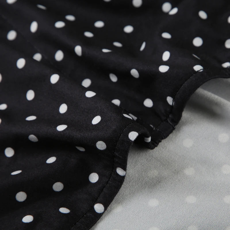 Polka Dot Halter Backless Mini Dress