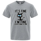 Funny Cool Cat Printed T-shirt