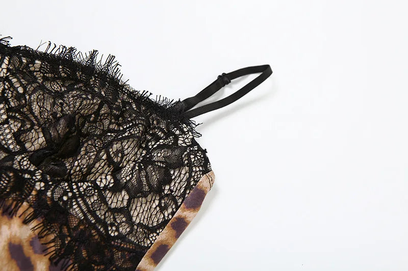 Lace Spaghetti Strap Cotton Mini Dress