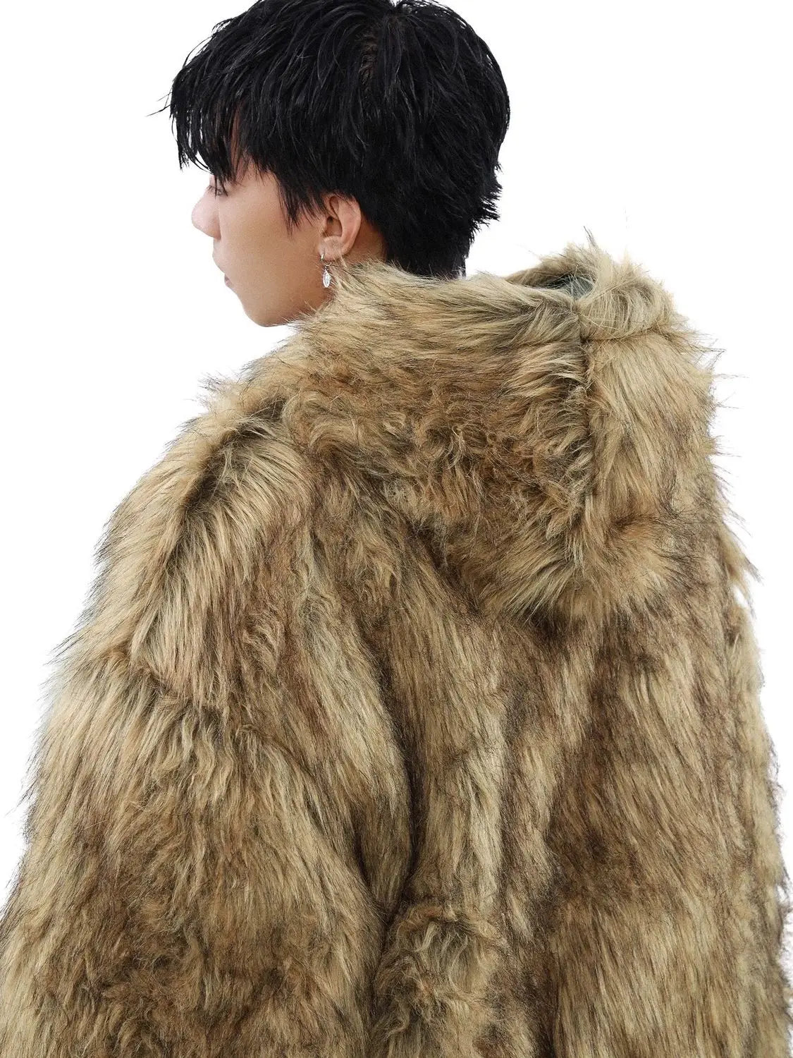 Men's Hooded Faux Fur Winter Jacket