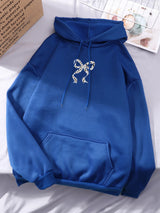 Y2K Bow Leopard Print Fleece Hoodie