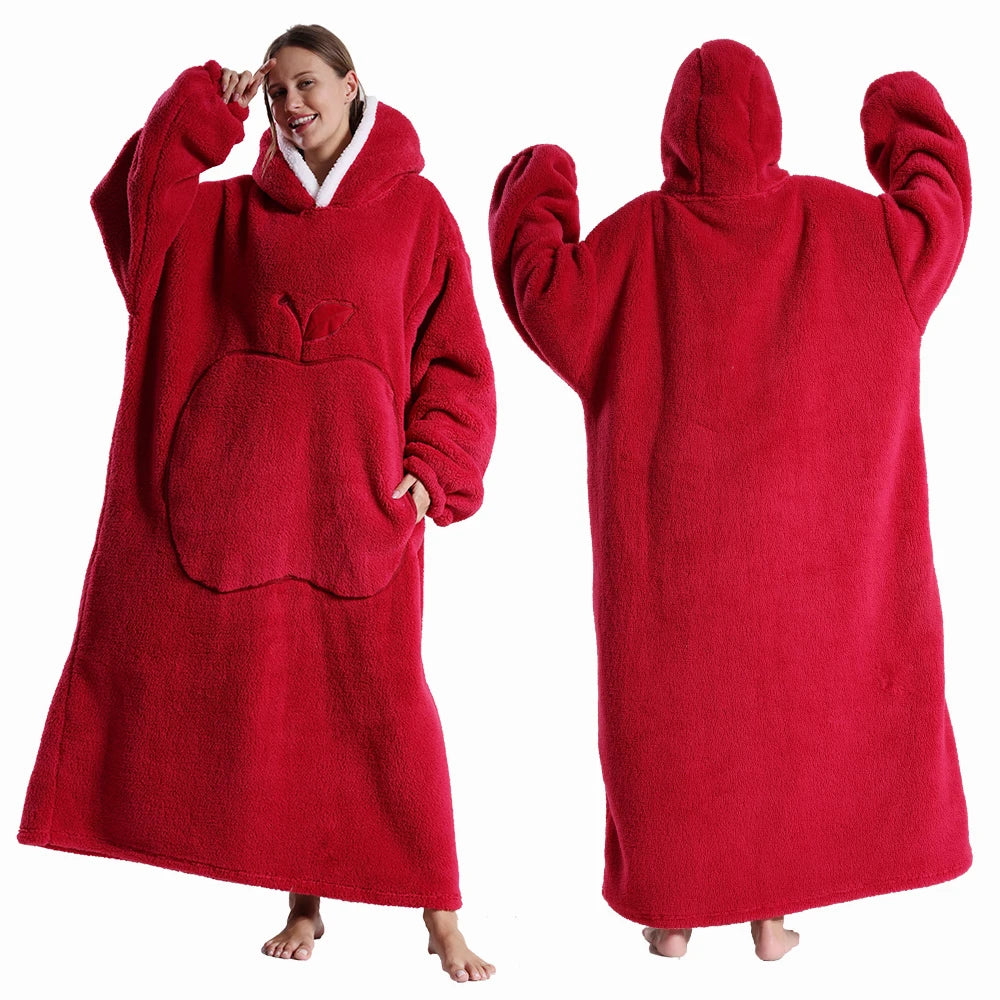Extra Long Hooded Wearable Blanket