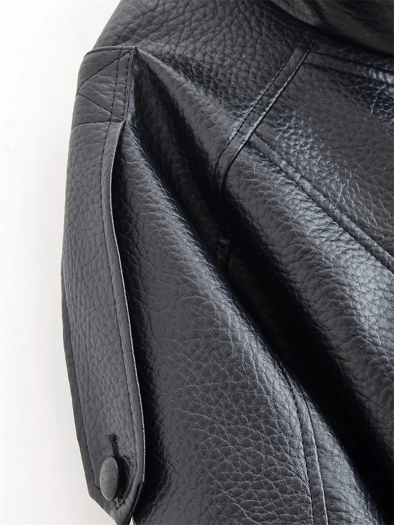 Women’s Black Moto Faux Leather Jacket