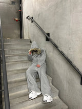 Y2K Aesthetic Faux Fur Zip-Up Hoodie