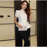 2026 Spring Summer Short Puff Sleeve Frog Button Shirt For Women Stand Collar  Single Breasted Blouse Lady Chic Street Party Top