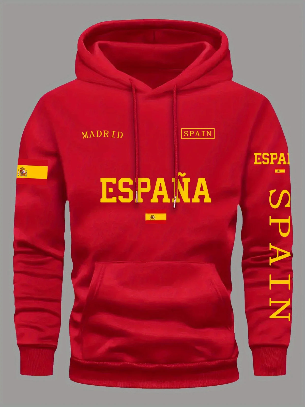 Spanish Flag Graphic Pullover Hoodie