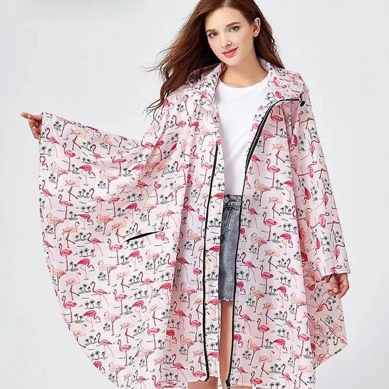 Women's Elegant Waterproof Poncho Raincoat – All Sizes