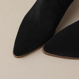 2026 Autumn Cow Suede Women Boots Pointed Toe Chunky Heel Boots for Women Fashion Short Boots Winter Boots Women Western Boots