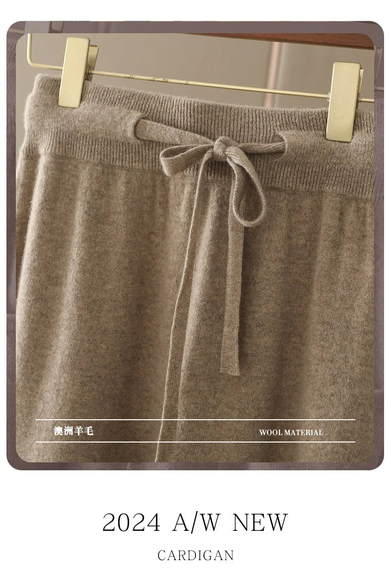 Wool A-Line Midi Skirt – Women's Knit Autumn Winter
