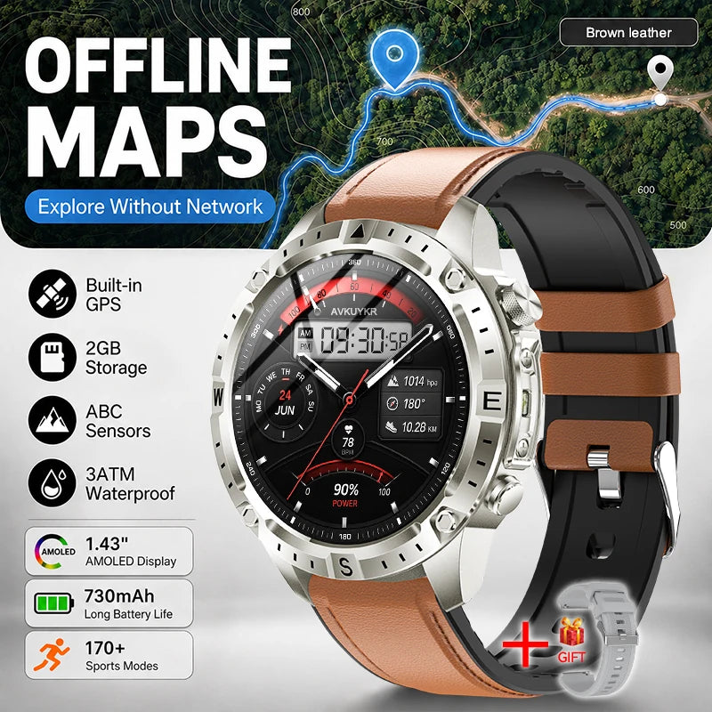 GUHUAVMI TANK Y102 – Military GPS Smart Watch for Men