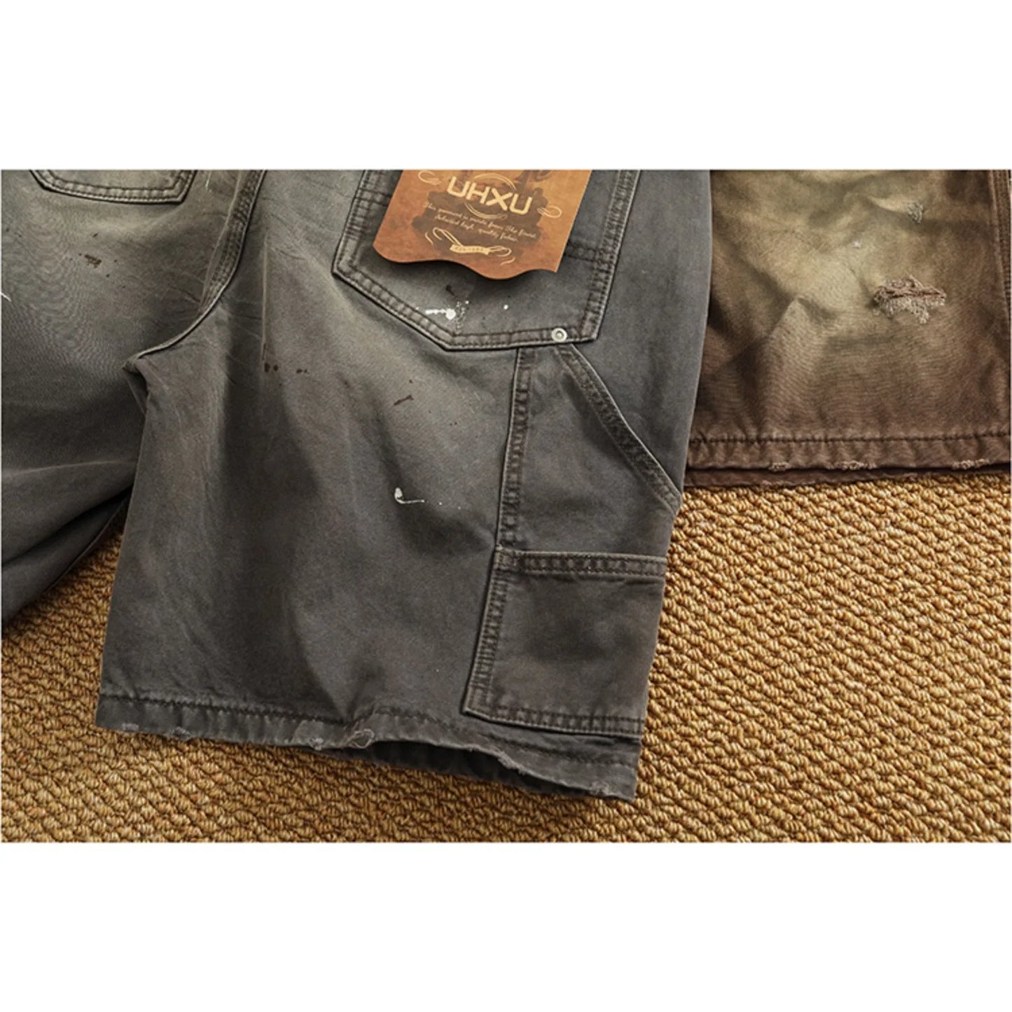 Men's Vintage Washed Cargo Shorts | Textured Cotton