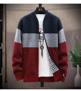 Men’s Autumn/Winter Fleece-Lined Zipper Cardigan