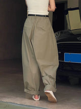 Women’s High-Waist Cotton Wide-Leg Pants