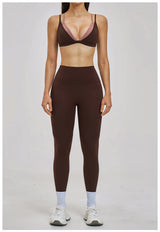 Yoga Sets 2PCS Women's Tracksuit Fitness Outfits Sportswear Workout Set Sports Bra High Waist Leggings Gym Clothing Sports Suits