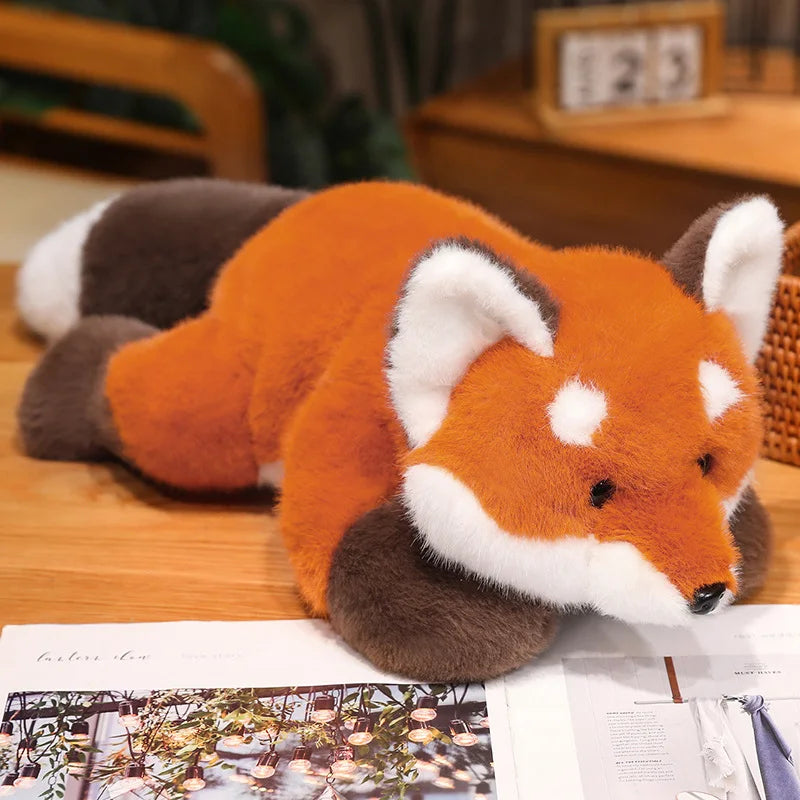 New Stuffed Anime Figure Doll Turned Red Panda Plushie Doll Fluffy Hair Red Raccoon Animals Hug Throw Pillow