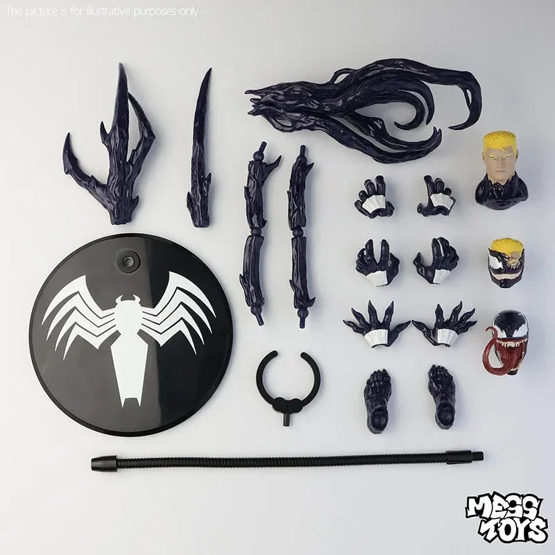 100% Original HOT Mess Toys Venom & Black Spider-Man Eddie Action Figure Anime Collectible Model Statue Gift Toys