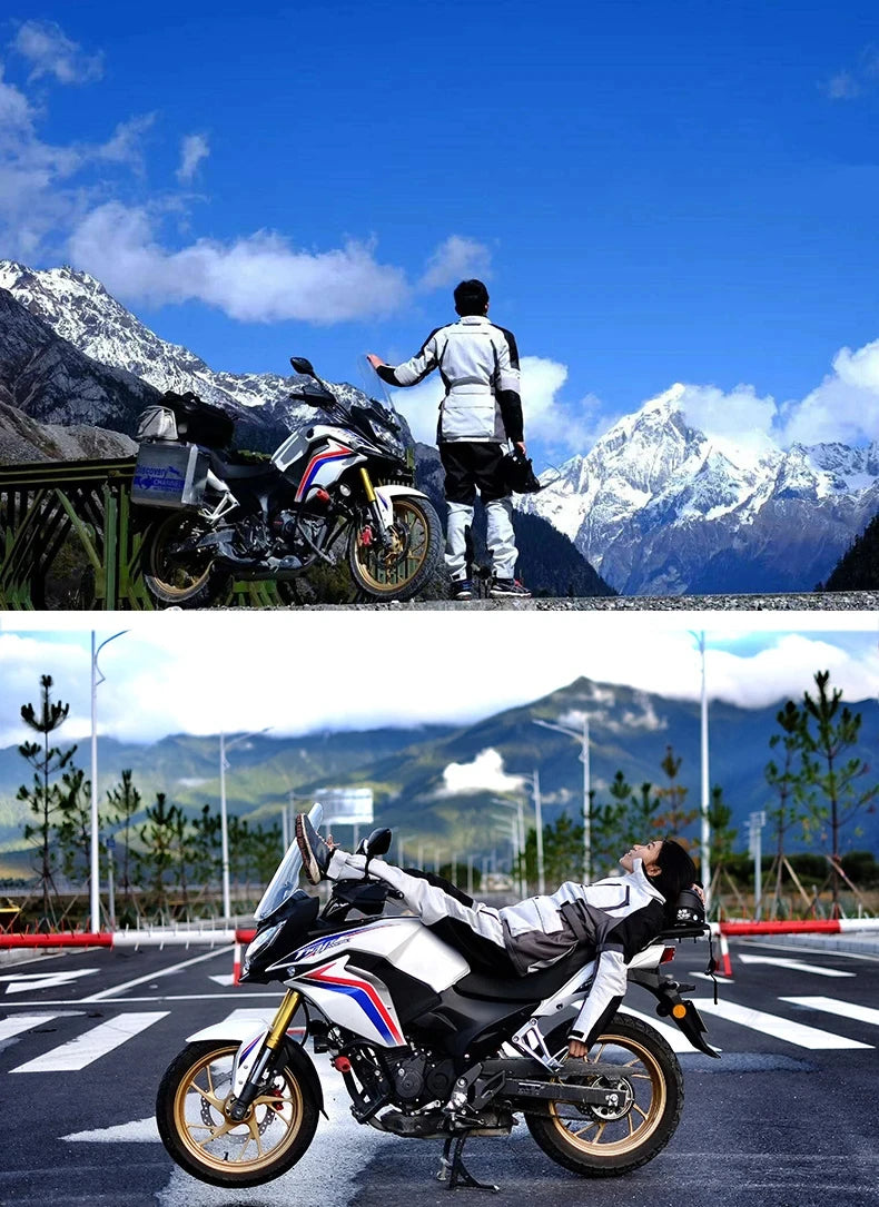LYSCHY Motorcycle Jacket Pants Suit Cold-proof Waterproof Winter Men Motorbike Riding Moto Jacket Protective Gear Armor Clothing