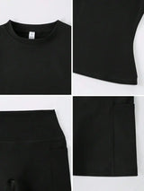 Women's Sculpting Sports Short Sleeve & High-Waist Shorts Set