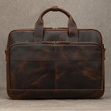 Men Briefcase Genuine Leather Laptop Bag 14 15.6" PC Doctor Lawyer Computer Bag Cowhide Male Briefcase Leather Men Business Bag