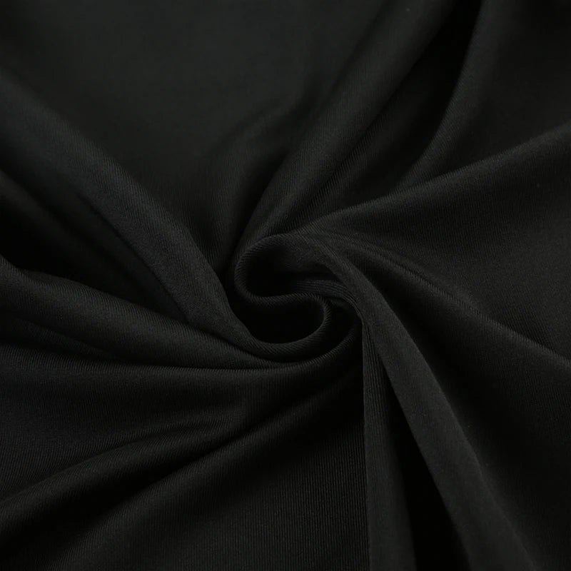 Autumn Black Square-Neck Backless Mini Dress - Long Sleeve Slim Fit Streetwear
