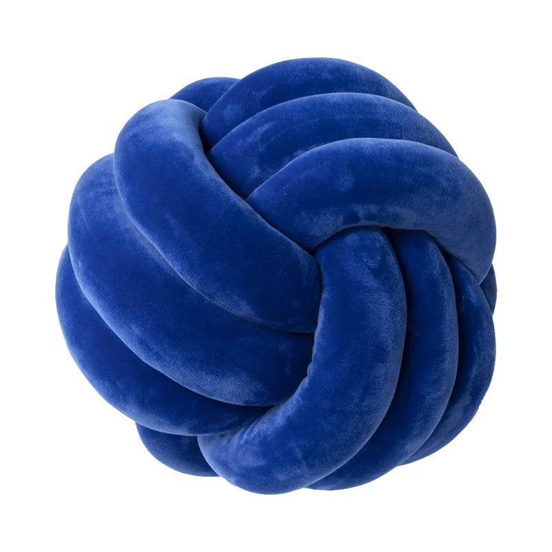 Handmade Knot Ball Throw Pillow – Soft Velvet Cushion