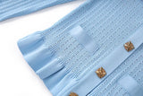 Elegant V-Neck Knit Mermaid Skirt Set