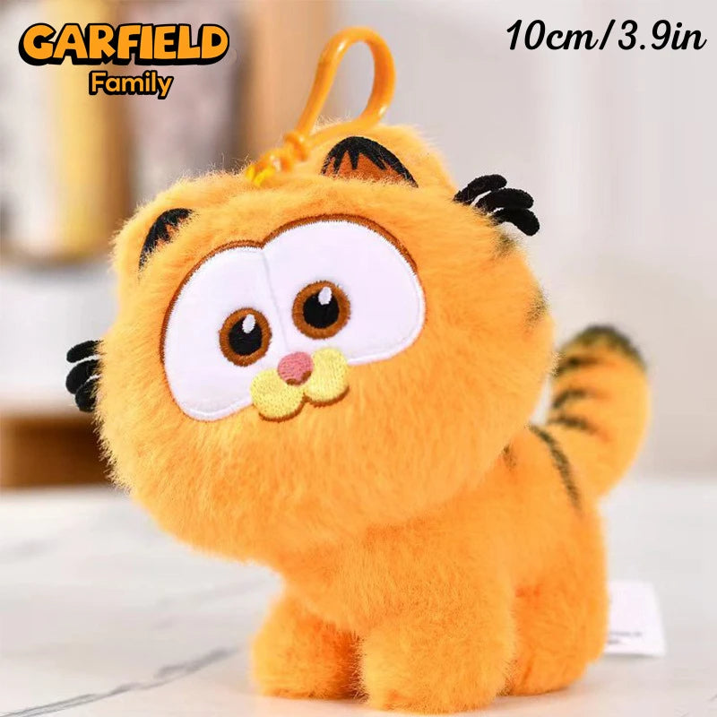 ORIGINAL Garfield Kawaii Soft Plush Toys Keychain Cute Cats Anime Stuffed Animals Peluche Doll Pendants Birthdays Gifts For Kids