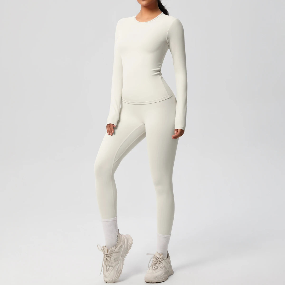 2 PCS Sportswear Yoga Set Gym Clothes Yoga Suits For Women Fitness Set Tracksuits Sports Long Sleeve Crop Top Gym Leggings