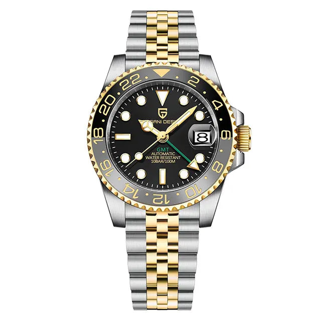 New PAGANI DESIGN Men Mechanical Watch 40mm Luxury Automatic Mens Watches 10Bar Waterproof GMT Wristwatch for Man's Gift PD-1662