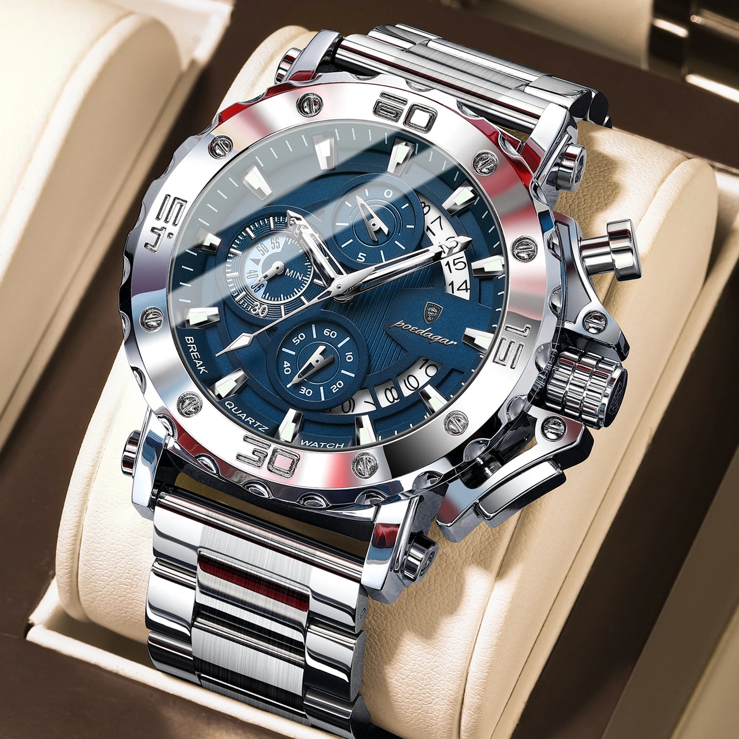 POEDAGAR 892 Luxury Men's Chronograph Watch