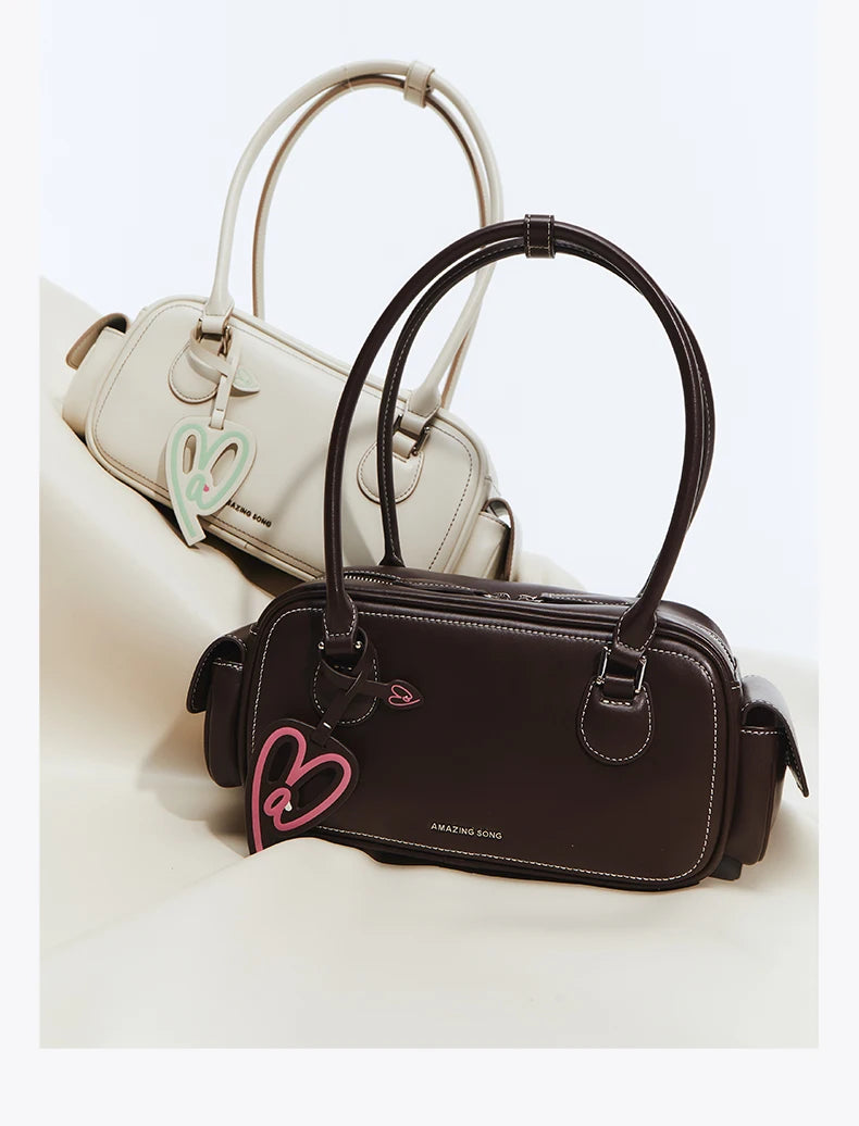Amazing Song Toast Bag BGT Retro Chic Classic Bowling Bag Style Linear Shoulder Bag