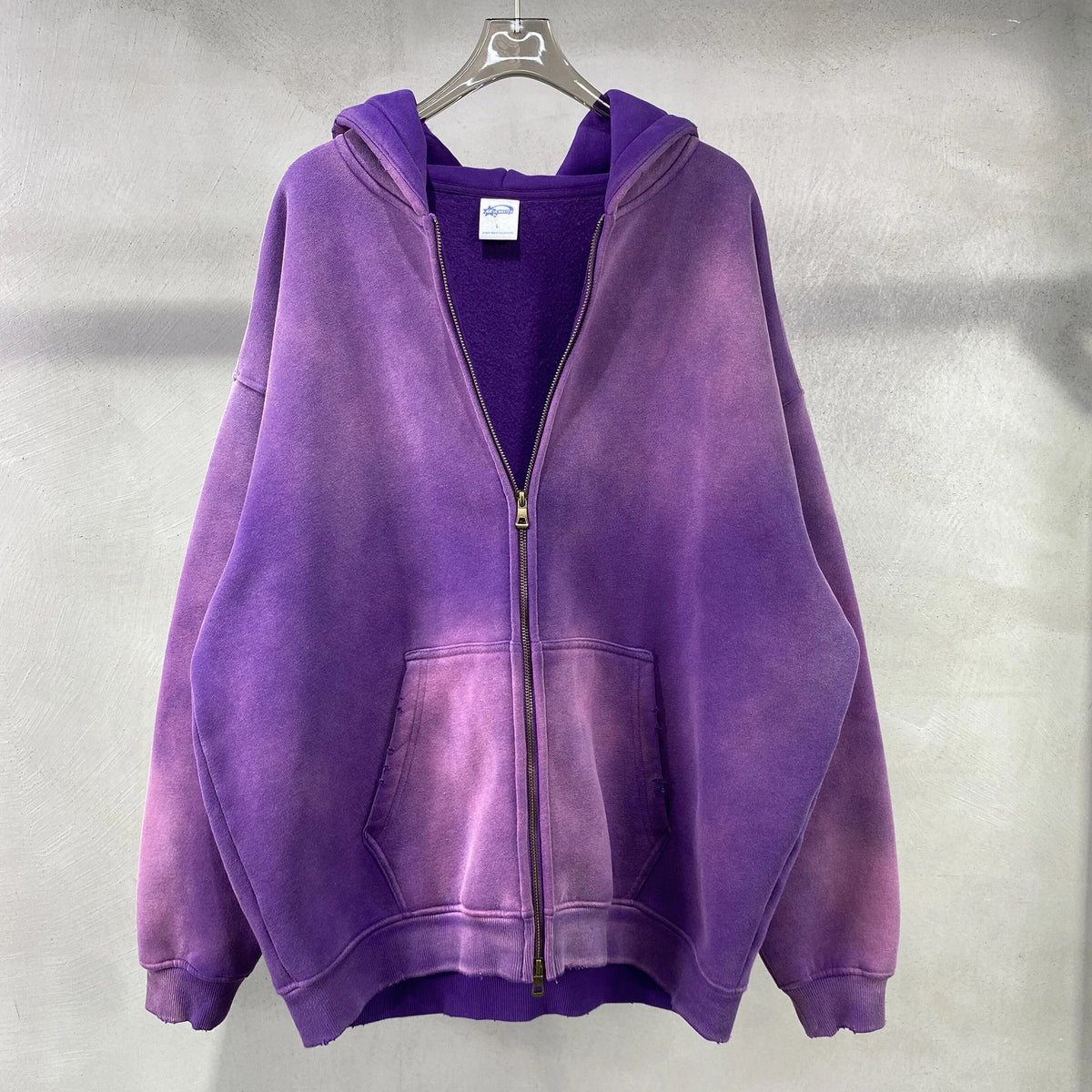 Men’s Oversized Tie-Dye Fleece Zip-Up Hoodie