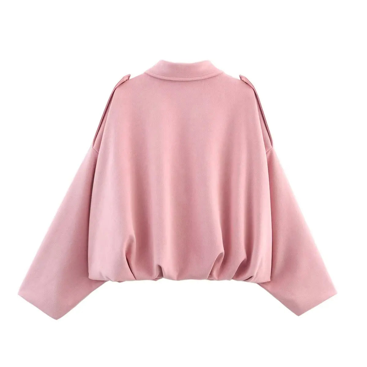 Women's Suede Bomber Jacket – Elegant Oversized Coat