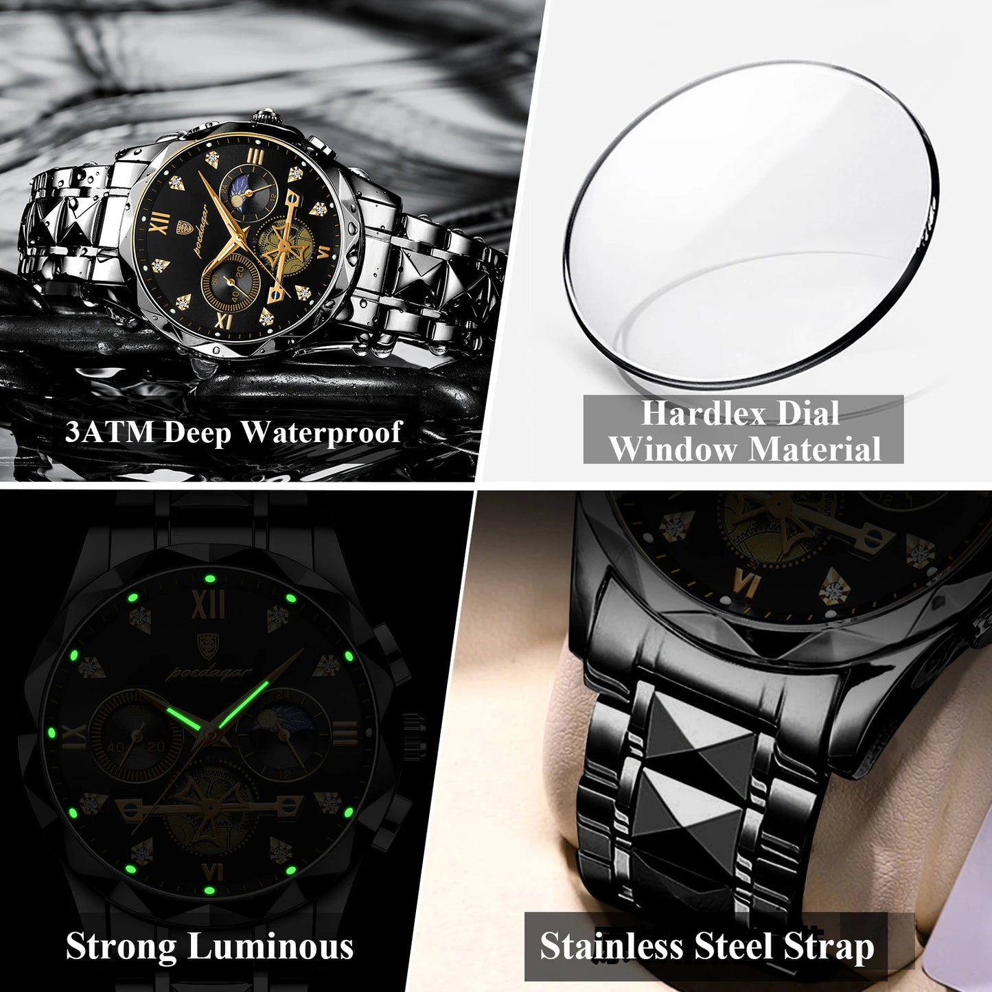 POEDAGAR 996 Men's Luxury Chronograph Watch