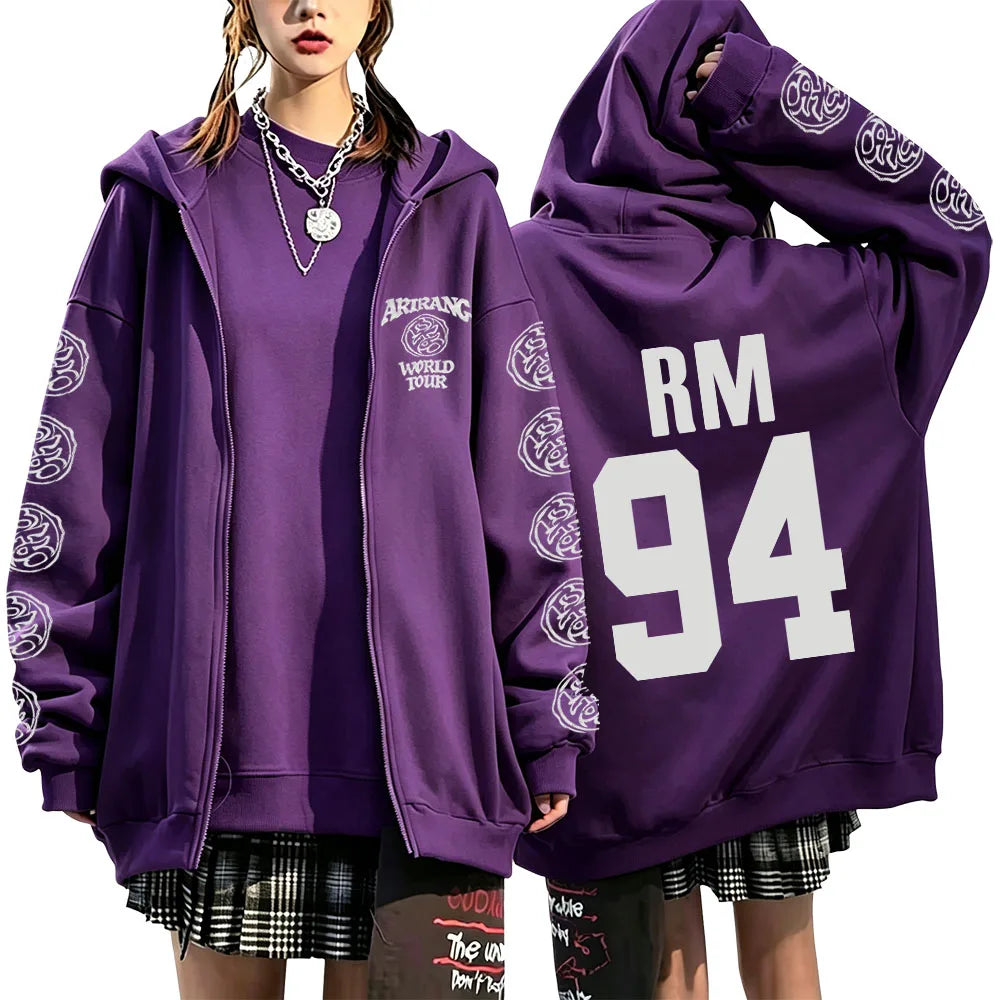 Y2K Graphic Zip-Up Hoodie