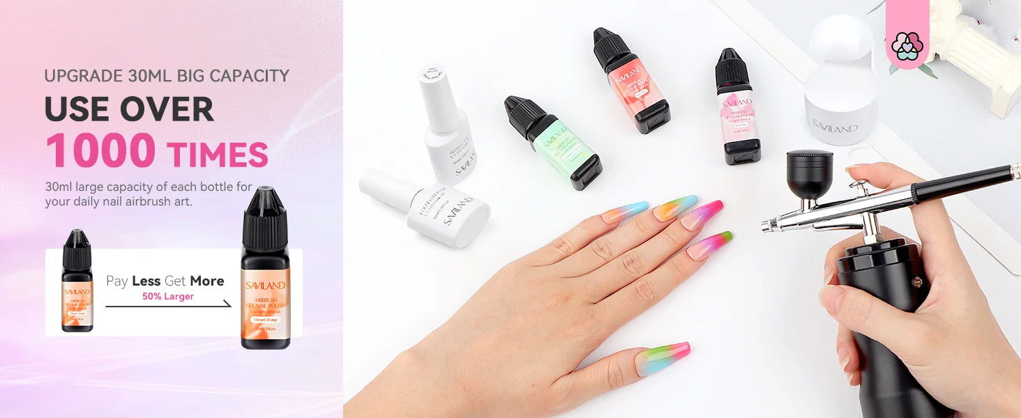 Saviland 12-Color Airbrush Gel Nail Polish Set