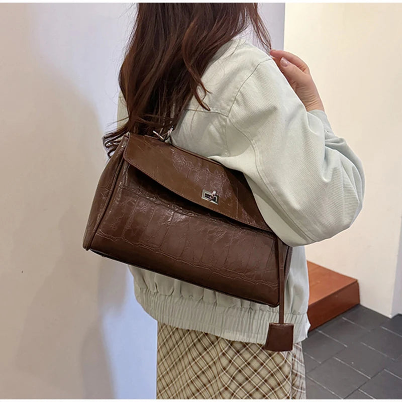 Minimalist Luxury Korean Soft Leather Flap Bag Women Detachable Crossbody Strap Large Capacity Office Daily Commuter Hand Purse