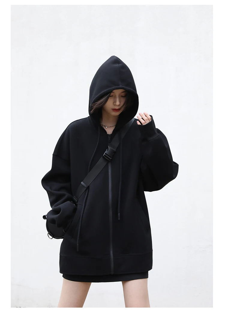 Women’s Relaxed Longline Zip-Up Hoodie